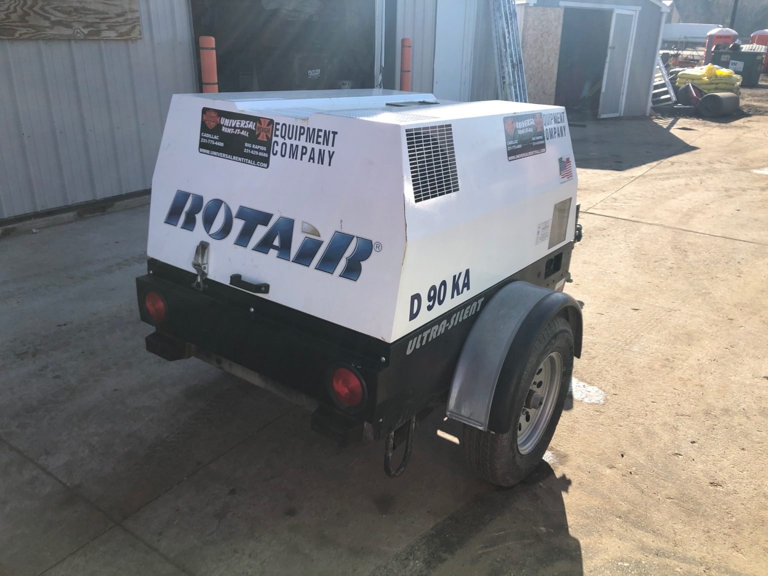 Tow behind 90cfm air compressor Roair 90ka Universal Rent It All